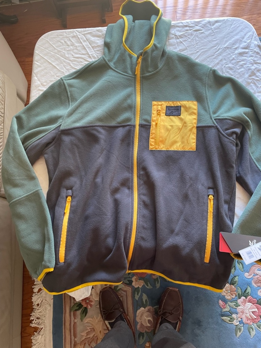 Reebok Green and Blue Full Zip Hopdie